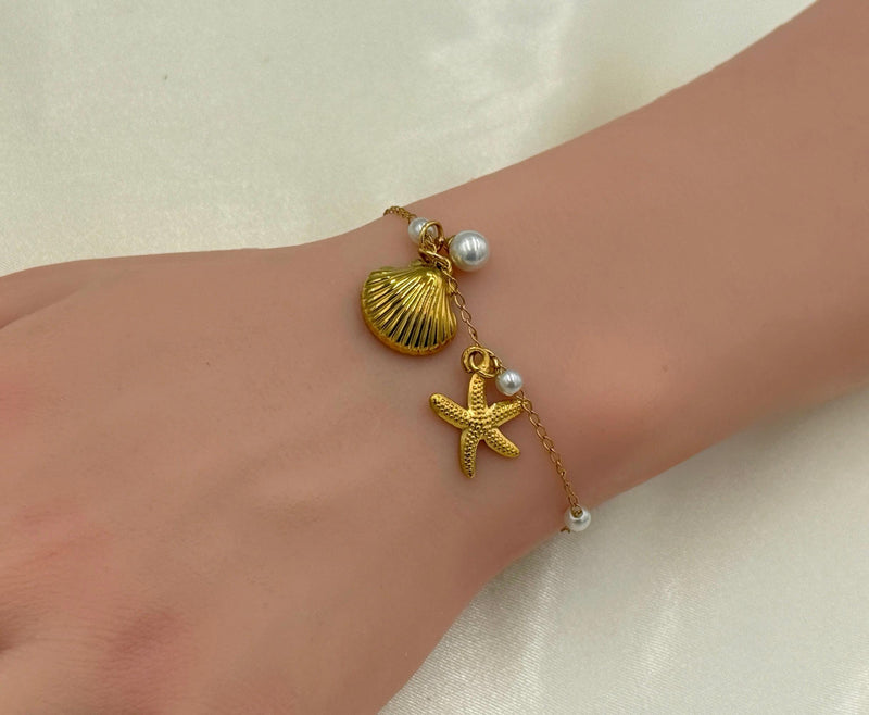Geometric  Starfish Adjustable Bracelet