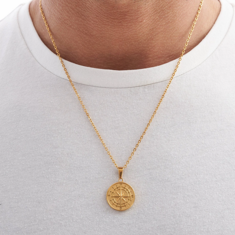 COMPASS PENDANT 18K GOLD PLATED