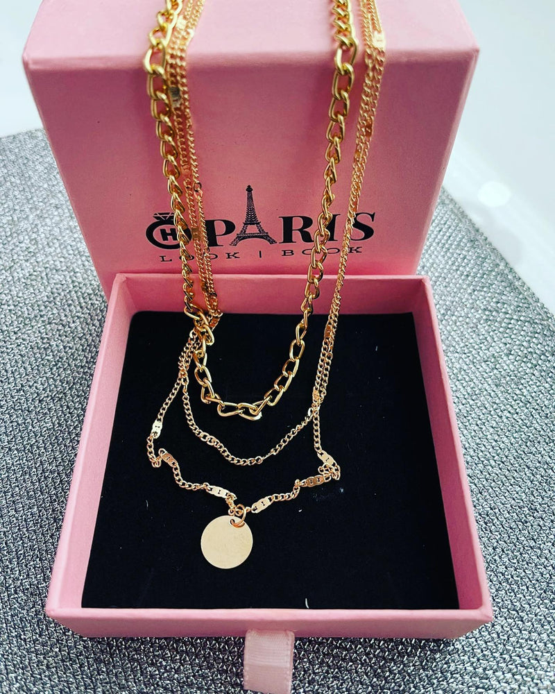 CANBERA CHAIN LOCK NECKLACE 18K GOLD PLATED – Ohparislookbook